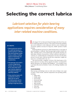 Selecting the correct lubrica