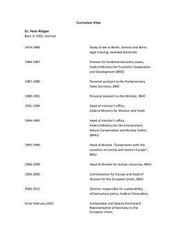 Curriculum Vitae Dr. Peter Rösgen Born in 1955, married 1974