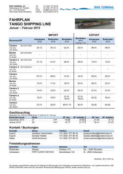 FAHRPLAN TANGO SHIPPING LINE