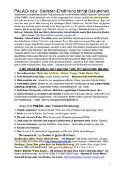 PAL&Auml;O- bzw. Steinzeit-Ern&auml;hrung bringt Gesundheit.