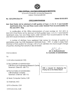 No. 1(31)/GPA/Gen/14 Dated: 02-02-2015 OFFICE