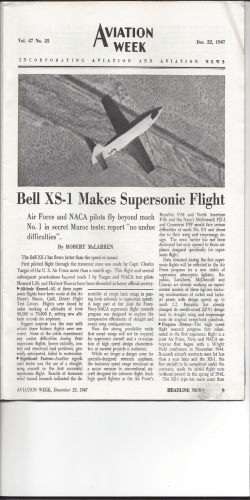 Bell XS-1 Makes Supersonic Flight