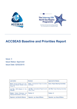 Download the ACCSEAS Baseline and Priorities Report