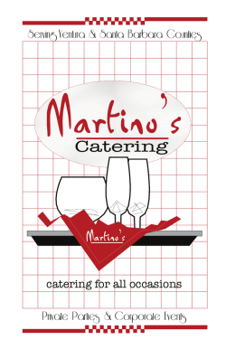 Menu - Martinos Catering