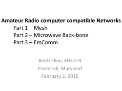 Presentation 2015 - Amateur Radio computer compatible Networks