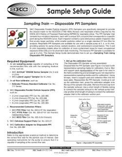 Sampling Train — Disposable PPI Samplers Cat. Nos