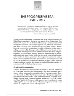 THE PROGRESSIVE ERA, 1901-1917
