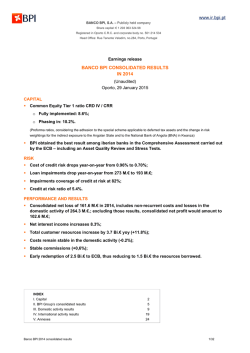 BANCO BPI CONSOLIDATED RESULTS IN 2014 www.ir