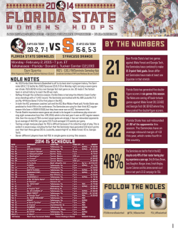 BY THE NUMBERS - Florida State University Athletics