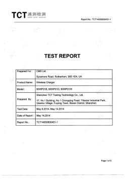 BS EN 62684 Test Report – Wireless Charger