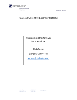 Please submit this form via fax or email to: Chris Reese