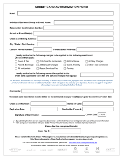 CREDIT CARD AUTHORIZATION FORM