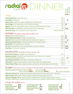 dinner menu
