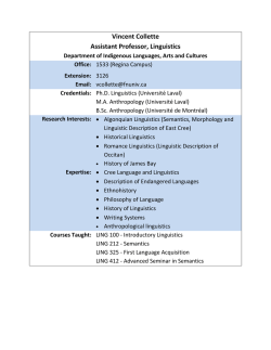 Vincent Collette Assistant Professor, Linguistics
