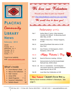 February Newsletter - Placitas Community Library