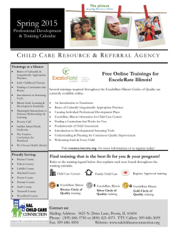 Spring Training Calendar - SAL Child Care Connection