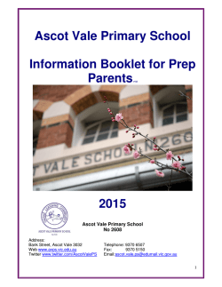 Ascot Vale Primary School Information Booklet for Prep Parentsv1.0