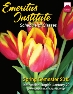 emeritus institute spring semester 2015