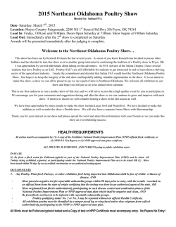 2015 Northeast Oklahoma Poultry Show