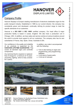 download our brochure - Hanover Displays Ltd