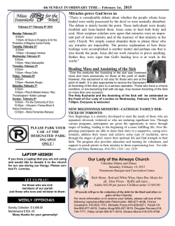parish bulletin - ourladyoftheairways