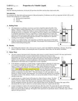 Properties of a Volatile Liquid