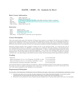 syllabus - Department of Mathematics