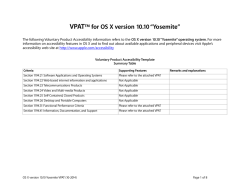 VPAT™ for OS X version 10.10 “Yosemite”