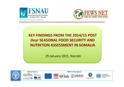 Key Findings from the 2014/15 Post Deyr Seasonal Food