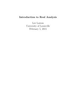 Introduction to Real Analysis by Lee Larson