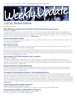 1/30/15: Student Edition - University of Pittsburgh Graduate School