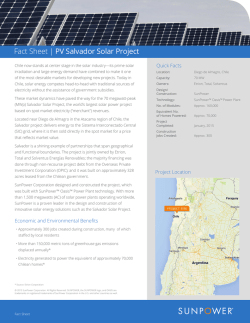 Fact Sheet | PV Salvador Solar Project