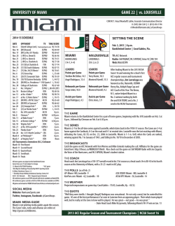 UNIVERSITY OF MIAMI GAME 22 | vs. LOUISVILLE