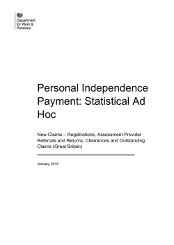 Personal Independence Payment adhoc statistics - New