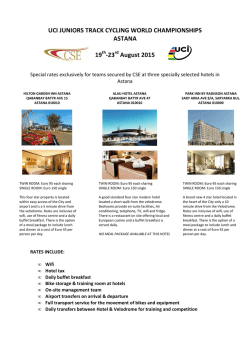 CSE Accommodation and Meals Booking Form ASTANA