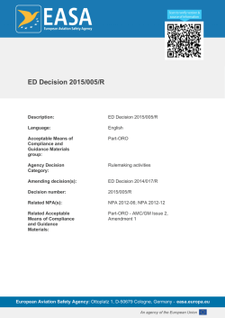 ED Decision 2015/005/R - EASA