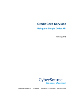 Credit Card Services Using the Simple Order API