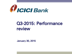 Investor Presentation on Performance Review – 9M-2015