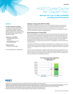 HGST ClusterCache for Oracle RAC
