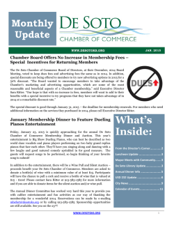 January, 2015 Newsletter - De Soto Chamber of Commerce