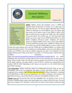 Retired Military Newsletter