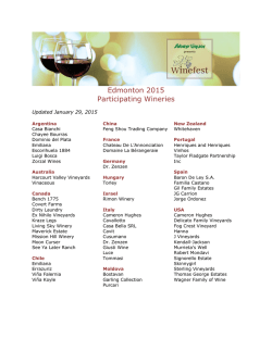 Edmonton 2015 Participating Wineries