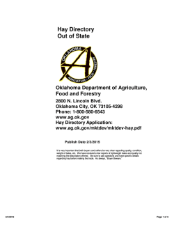 Hay Directory Out of State - Oklahoma Department of Agriculture