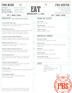 FOOD MENU PBS AUSTIN