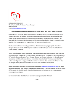 FOR IMMEDIATE RELEASE Media Contact: John A. Elsesser, Town