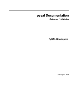 pysal Documentation