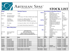 STOCK LIST - Artesian Spas