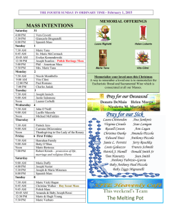 Sunday Bulletin for February 1st