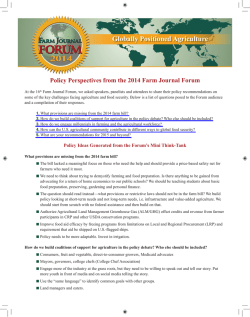 Policy Perspectives from the 2014 Farm Journal Forum