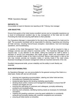 Operations Manager Vacancy